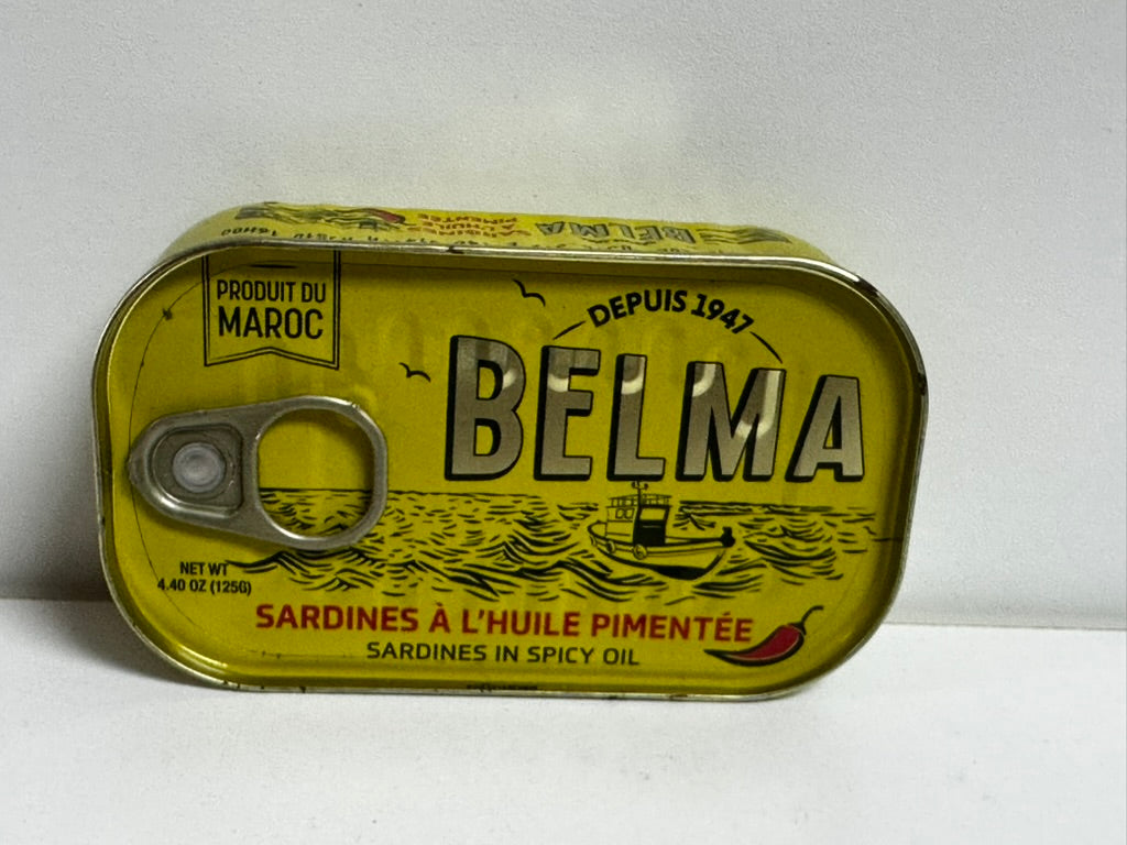 Belma Sardines in Spicy Oil – Premium Moroccan Sardines with Rich Flavor - 6 pack