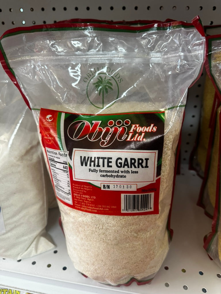 Obiji Foods White Garri – Fully Fermented & Low-Carb Cassava Granules