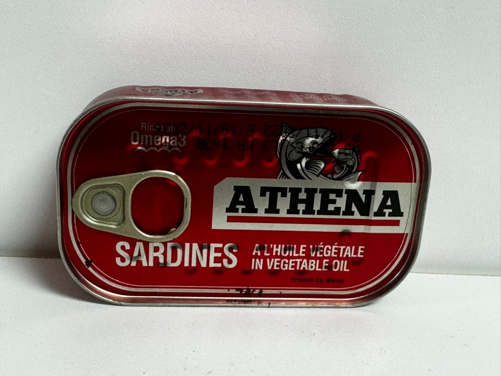 Athena Sardines in Vegetable Oil – Rich in Omega-3, Premium Quality (125g) - 6pk