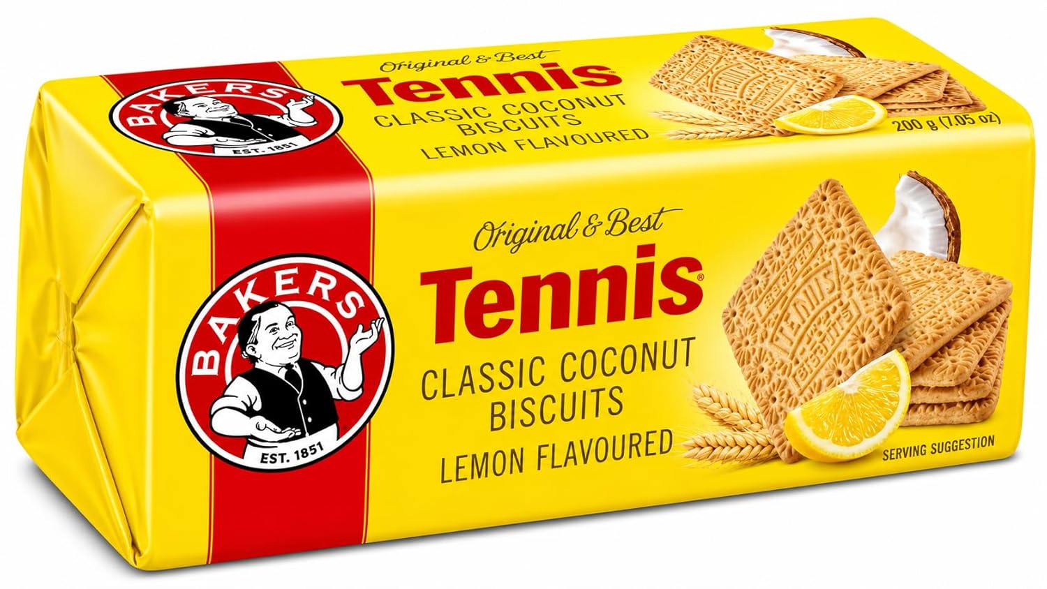 Classic Coconut Lemon Biscuits, South African Cookies, Crisp Tea Biscuits, Coconut Lemon Flavor, No Preservatives, No Additives, Ethically Sourced Tennis
