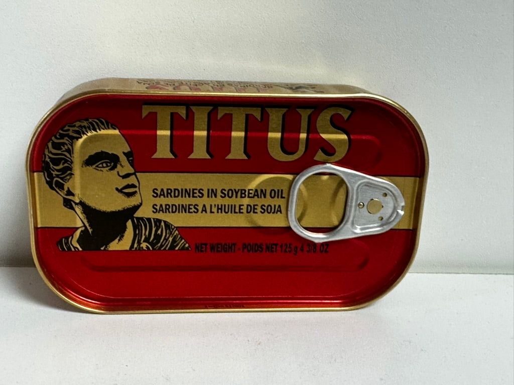 Titus Sardines in Soybean Oil – Premium Canned Seafood (125g) - 6pk