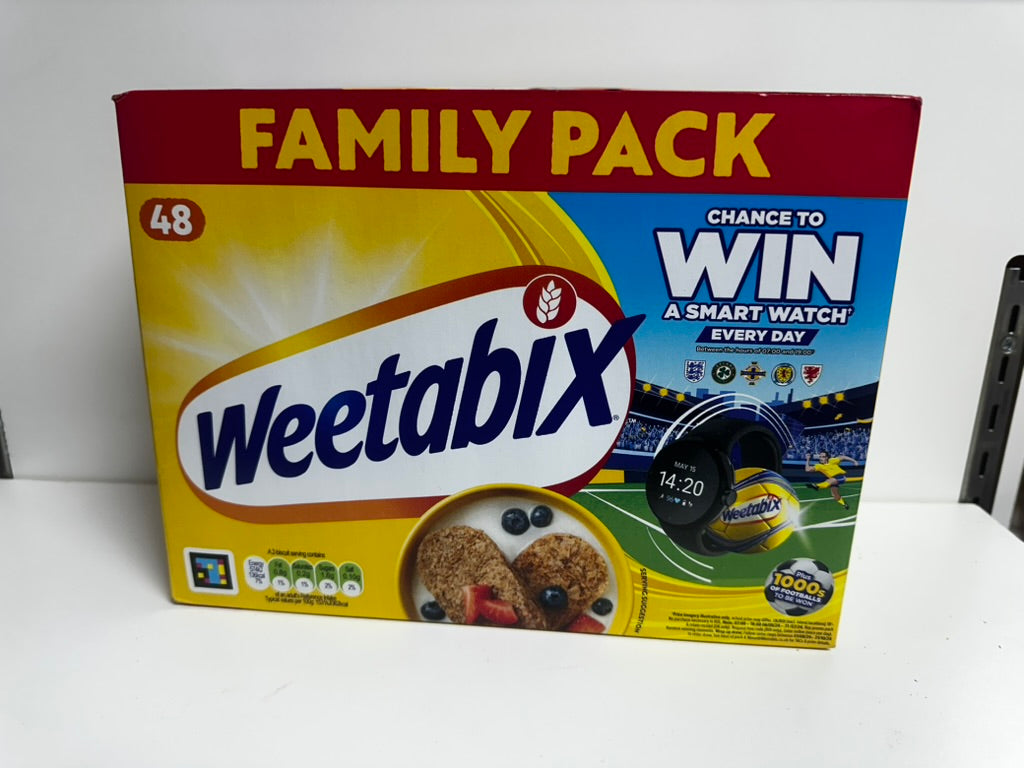 Weetabix Family Pack (48 Biscuits) – Nutritious Whole Grain Cereal for a Healthy Breakfast