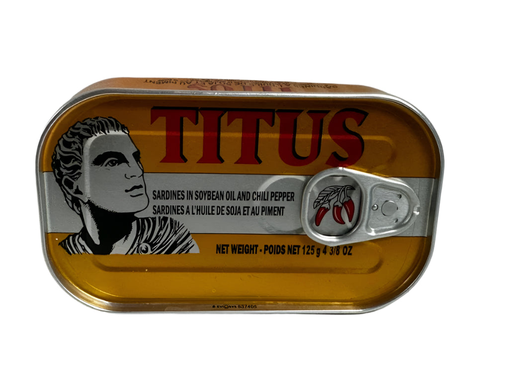 Titus Sardines in Soybean Oil and Chili Pepper - 125g - 6pack