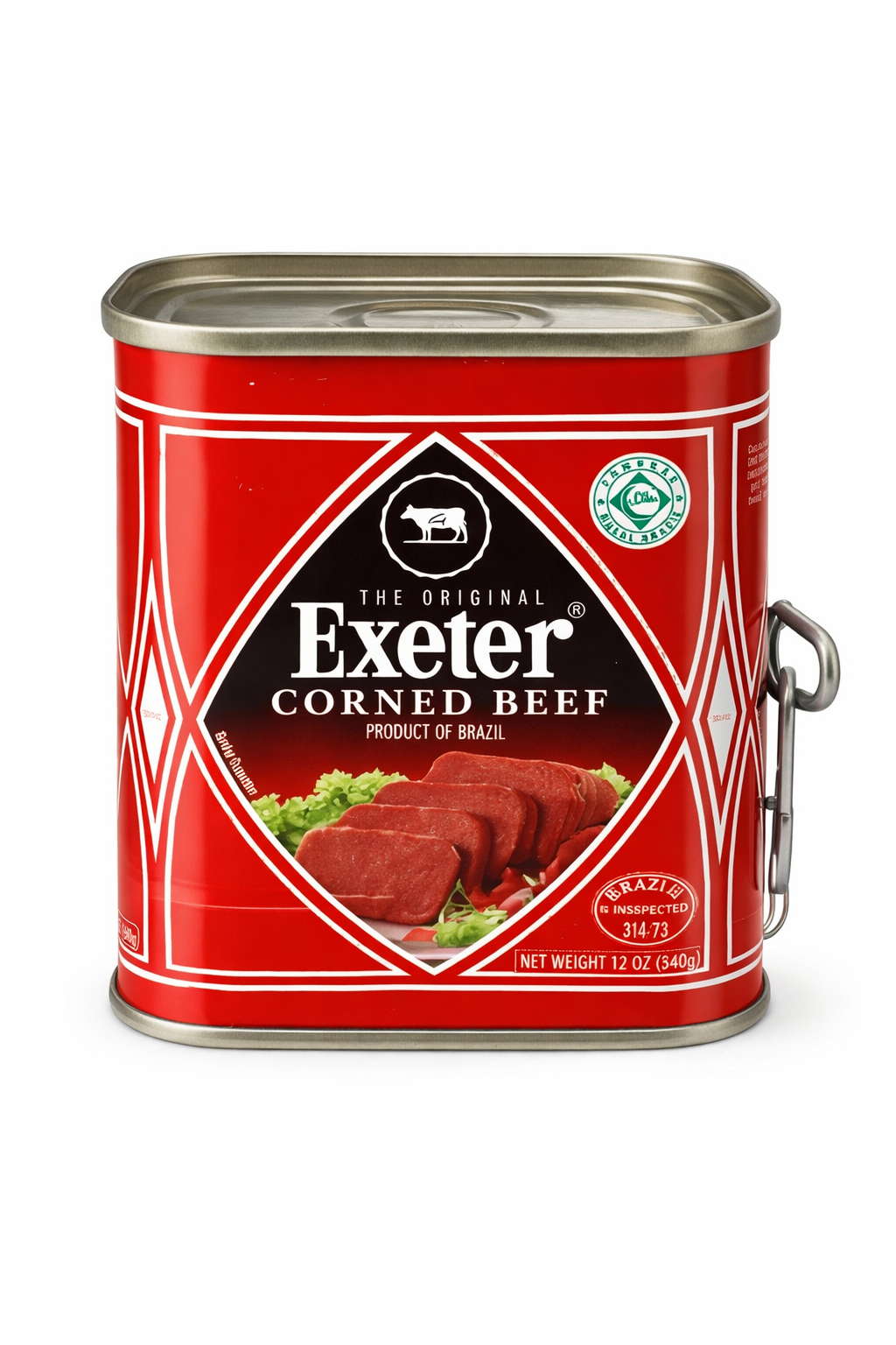 Exeter Corned Beef Canned Meat 12 oz (340g) – Premium Brazilian Corned Beef, Fully Cooked Ready to Eat Shelf Stable Protein, Canned Beef for Sandwiches, Hash, Emergency Food Supply, Camping Meals, Pantry Staple