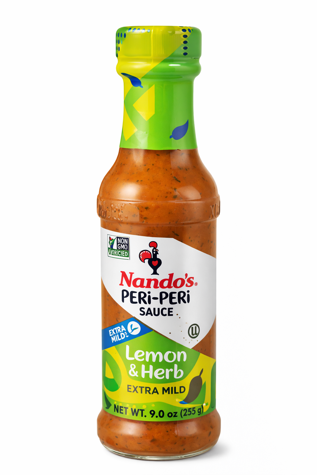 Nando’s PERi-PERi Lemon & Herb Sauce Extra Mild, 9 oz Bottle – Authentic Portuguese African Chili Sauce, Tangy Lemon Herb Marinade, Mild Hot Sauce for Chicken, Wings, Grilling, Cooking, Dipping, Keto Friendly, Gluten Free Flavor Booster