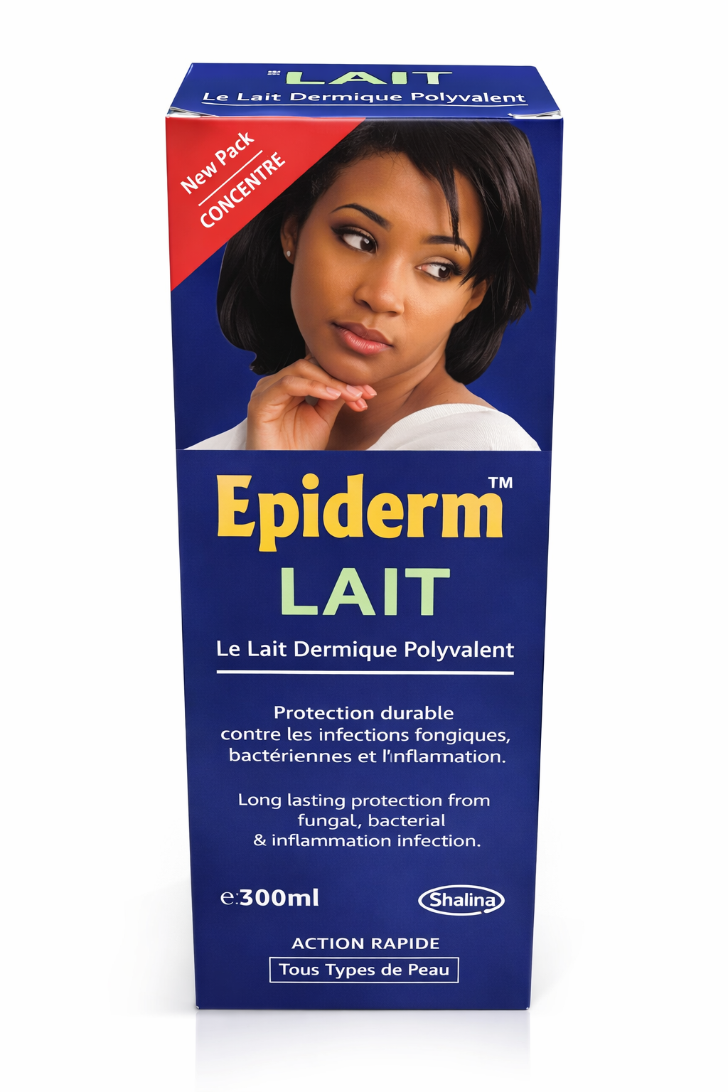 Epiderm Lait Dermique Polyvalent Cleansing Milk 300ml by Shalina – Antifungal & Antibacterial Skin Cleanser Lotion, Multi-Purpose Dermatological Body Wash, Gentle Medicated Cleansing Lotion for Face & Body, All Skin Types