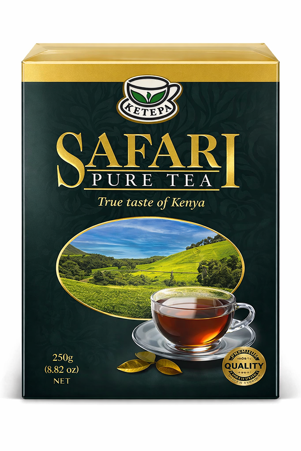 Ketepa Safari Pure Tea 250g – Premium Kenyan Black Tea Loose Leaf, Strong Bold Flavor African Tea, High Altitude Kenya Tea Leaves, Rich Aroma Breakfast Tea, Authentic Safari Pure Tea for Milk Tea Chai Iced Tea Hot Tea Brewing