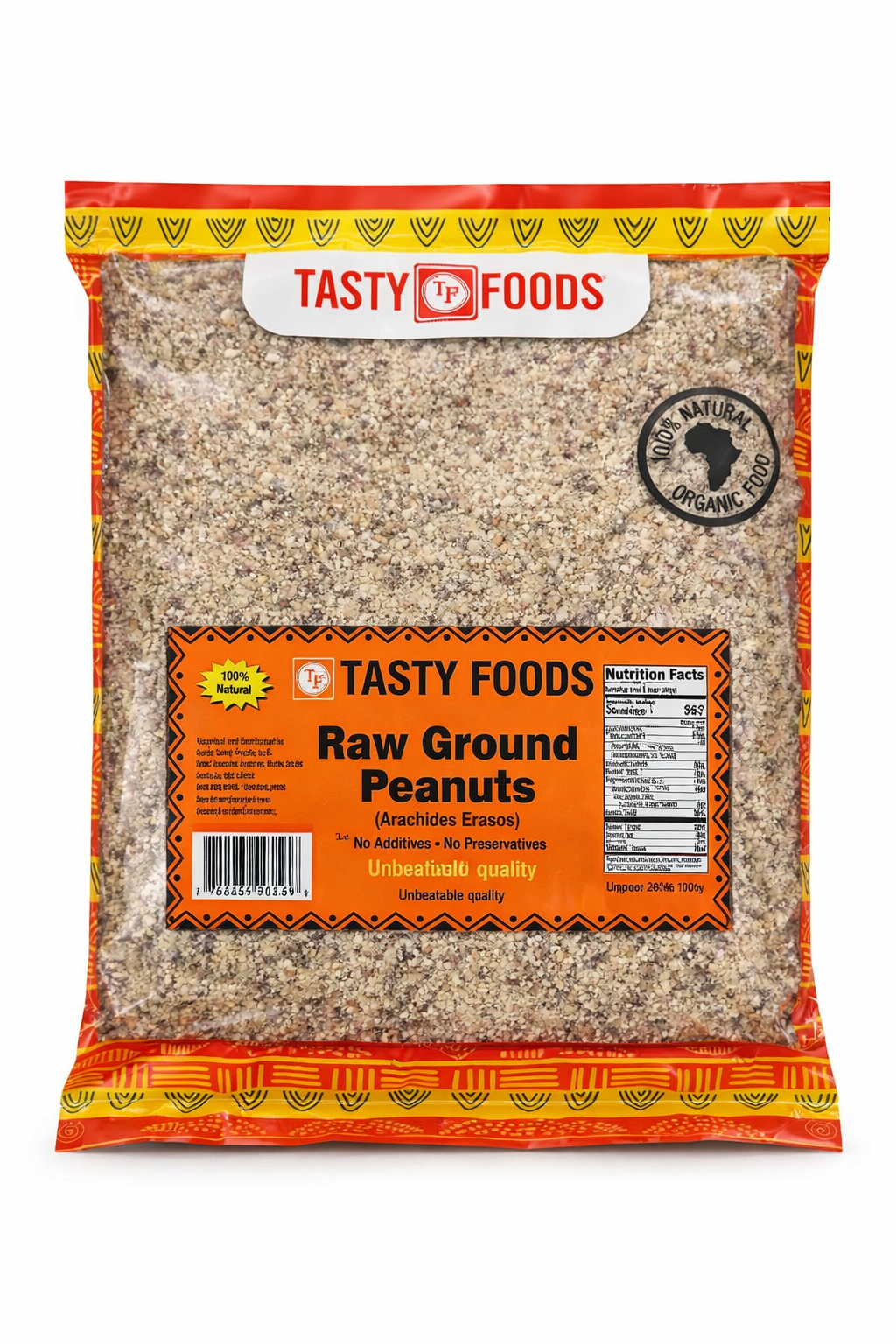 Tasty Foods Raw Ground Peanuts – 100% Natural Peanut Powder, African Groundnut Paste Alternative, Finely Milled Peanut Flour for Soups, Stews, Peanut Butter, Smoothies, Baking & Traditional African Cooking, No Additives or Preservatives