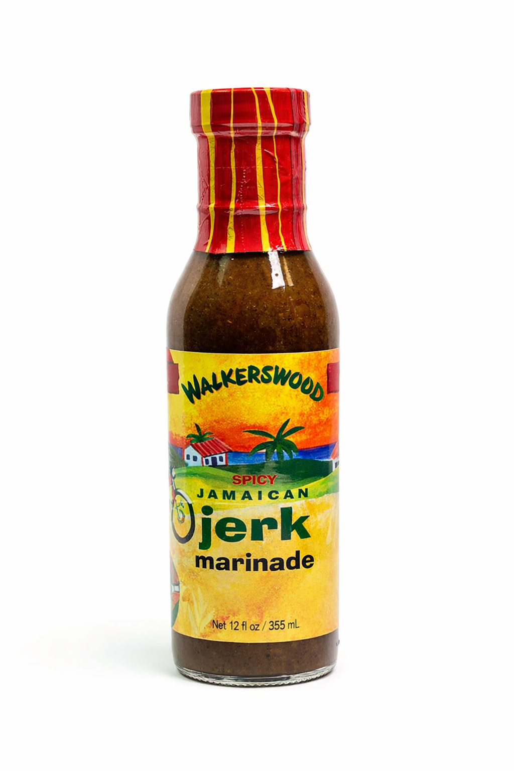 Walkerswood Jamaican Jerk Marinade – Authentic Caribbean Spicy Jerk Sauce for Chicken, Pork, Seafood, and Vegetables – All-Natural Seasoning for Grilling, Roasting, and Marinating – 12 fl oz Bottle