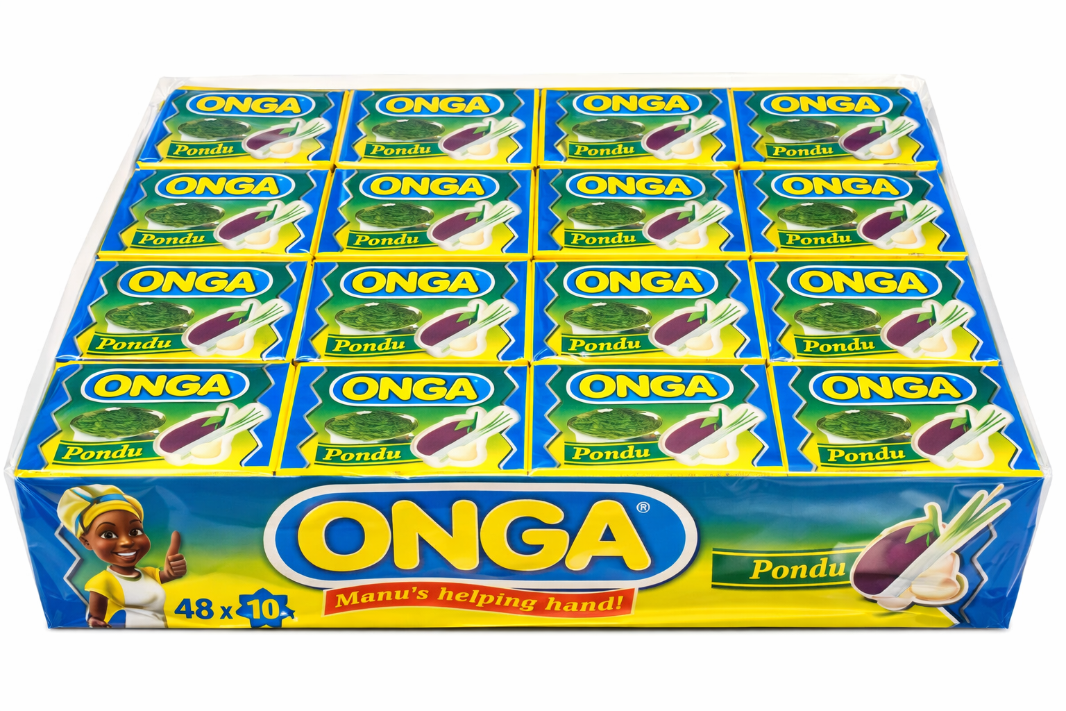 ONGA Pondu Seasoning Cubes Bulk Pack – Authentic African Vegetable & Spinach Stew Flavor Enhancer – Traditional Congolese Pondu, Cassava Leaf, Spinach & Greens Seasoning – Rich Savory Taste – Family & Restaurant Size (48 x 10 Cubes)