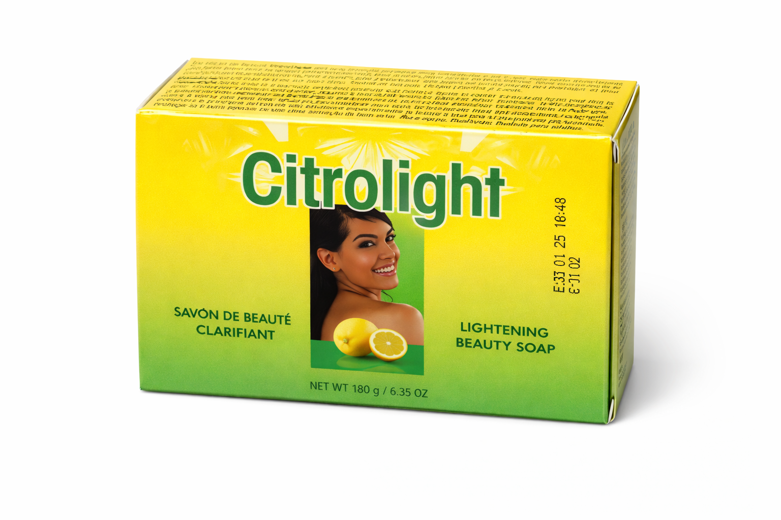 Citrolight Lightening Beauty Soap with Lemon Extract – Clarifying & Brightening Soap Bar for Face & Body – Helps Reduce Dark Spots, Uneven Skin Tone & Dull Skin – 180 g / 6.35 oz