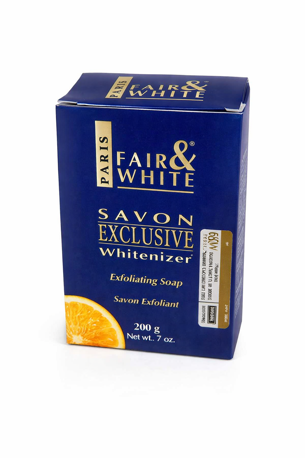Fair & White Paris Savon Exclusive Whitener Exfoliating Soap 200g (7 oz) – Brightening Soap Bar for Dark Spots, Uneven Skin Tone, Exfoliation, Cleansing, Smoothing & Radiant Skin