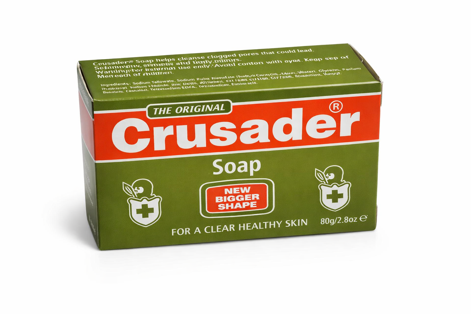 Crusader Original Medicated Soap Bar 80g – Deep Cleansing Antibacterial Bath Soap for Oily & Acne-Prone Skin, Helps Control Pimples, Body & Face Soap for Clear, Healthy Skin
