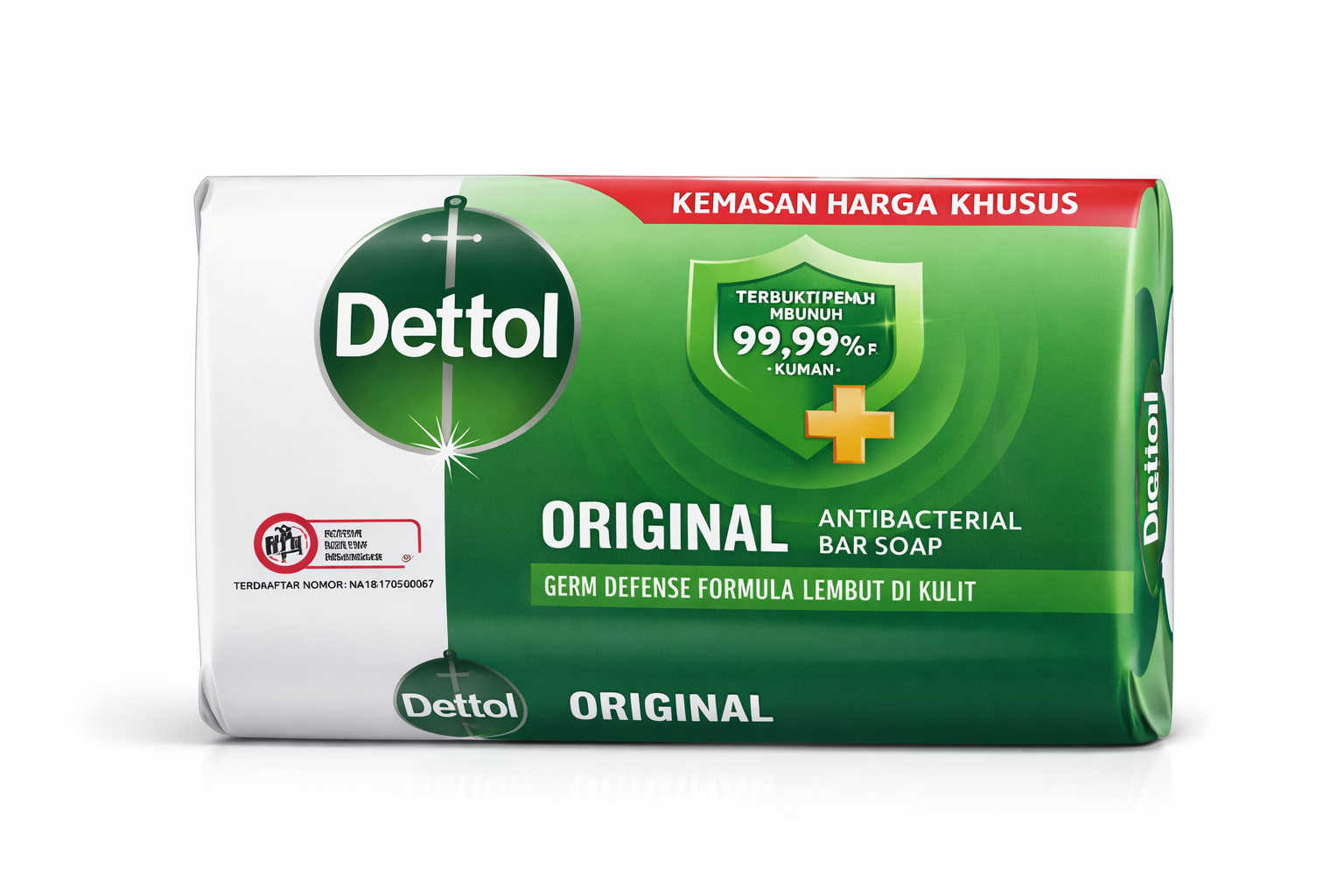 Dettol Original Antibacterial Bar Soap for Bathing & Handwashing, Germ Protection Soap Bar, Helps Kill 99.9% Germs, Deep Cleansing Formula, Refreshing Clean Scent, Daily Hygiene Soap for Men Women & Family