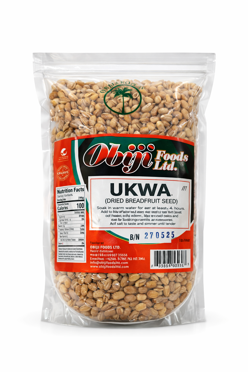 Ukwa Dried Breadfruit Seeds 500g – Premium African Ukwa Seeds | Natural Breadfruit Seed for Nigerian Igbo Dishes | Protein-Rich Plant Based Food | Authentic African Grocery Staple | Non-GMO, Vegan, Gluten Free