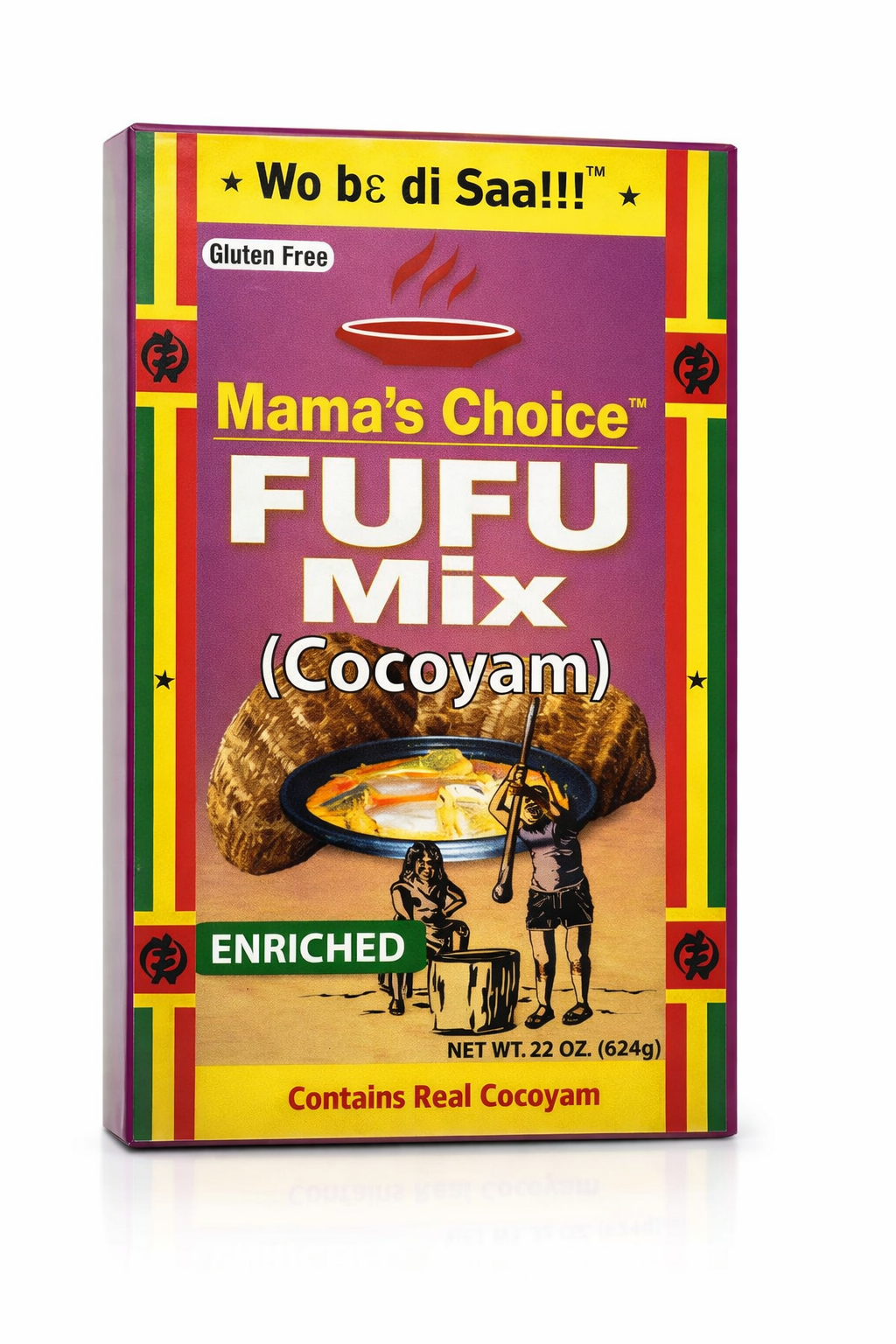 Mama’s Choice Fufu Mix Cocoyam – Authentic African Fufu Flour, Gluten Free Cocoyam Fufu Powder, Smooth Traditional Swallow for Egusi, Okra & African Soups, Enriched, 22 oz (624g)