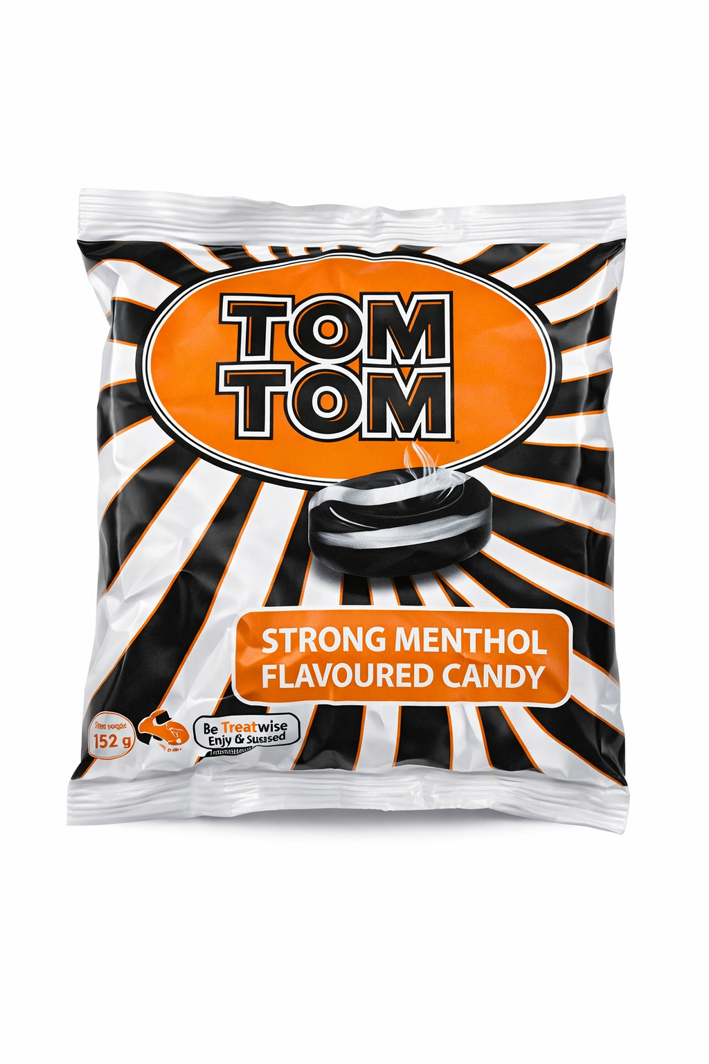 TomTom Strong Menthol Flavoured Candy 152g | Extra Strong Mint Candy | Refreshing Menthol Lozenges | Breath Freshening Hard Candy | Cooling Mint Candy for Throat Relief, Travel, Office & Daily Use
