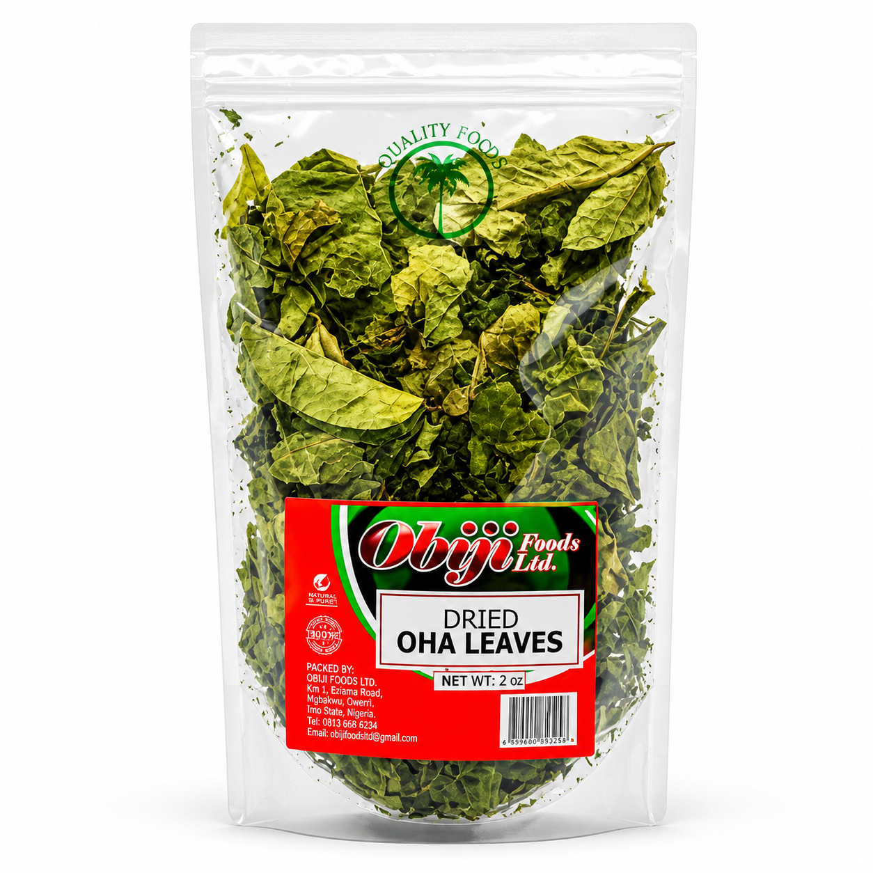 Obiji Dried Oha Leaves 2oz – Authentic Nigerian Oha Leaf for Oha Soup | Premium Sun-Dried African Oha Leaves | Traditional Igbo Soup Ingredient | Natural Vegetable Leaves | Non-GMO | No Preservatives | African Grocery & Nigerian Food Essentials