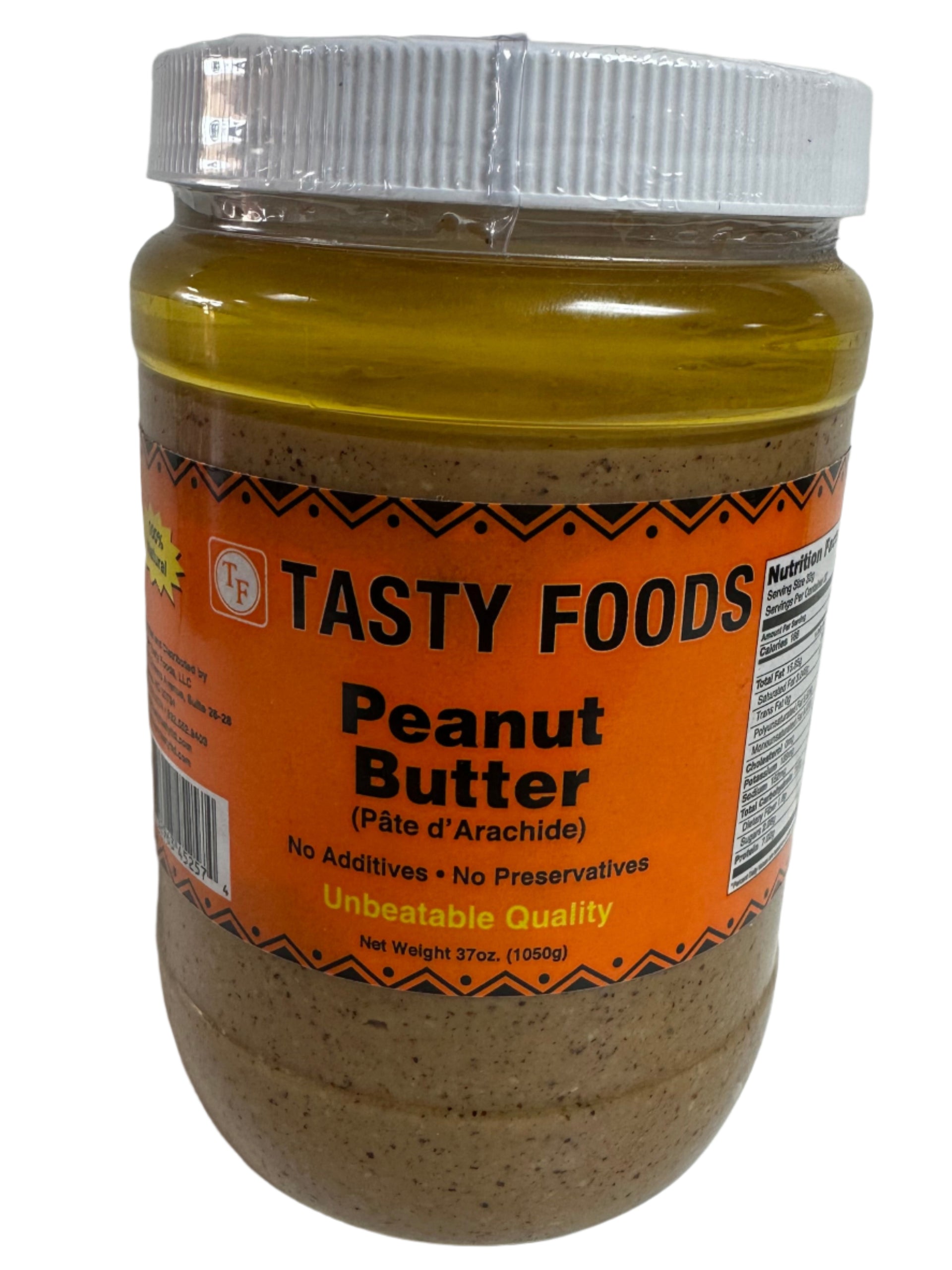 Tasty Foods Peanut Butter – 100% Natural, No Additives, No Preservatives | 37oz (1050g)