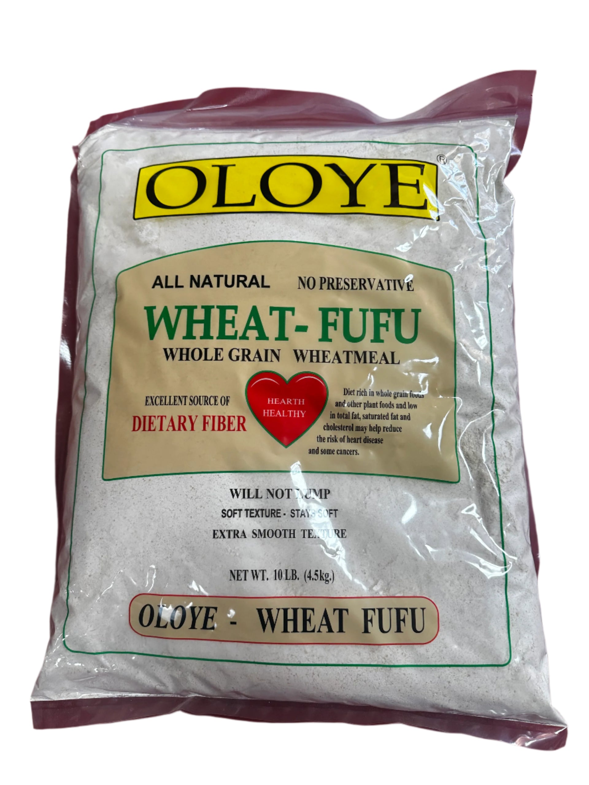 Oloye Wheat Fufu – Premium Whole Grain Wheatmeal | Soft & Smooth Texture | 10lb (4.5kg)