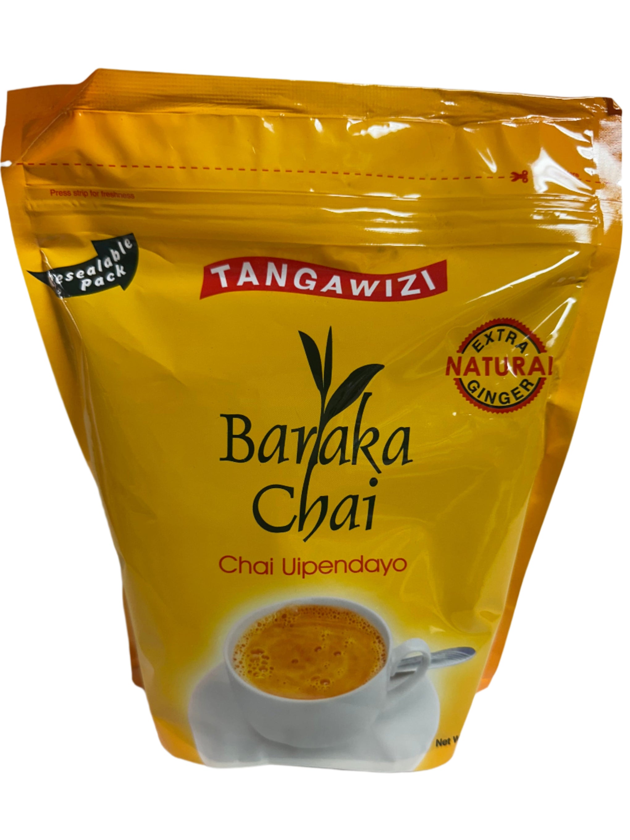 Baraka Chai Tangawizi – Authentic Kenyan Ginger Tea | Extra Natural Ginger | Resealable Pack