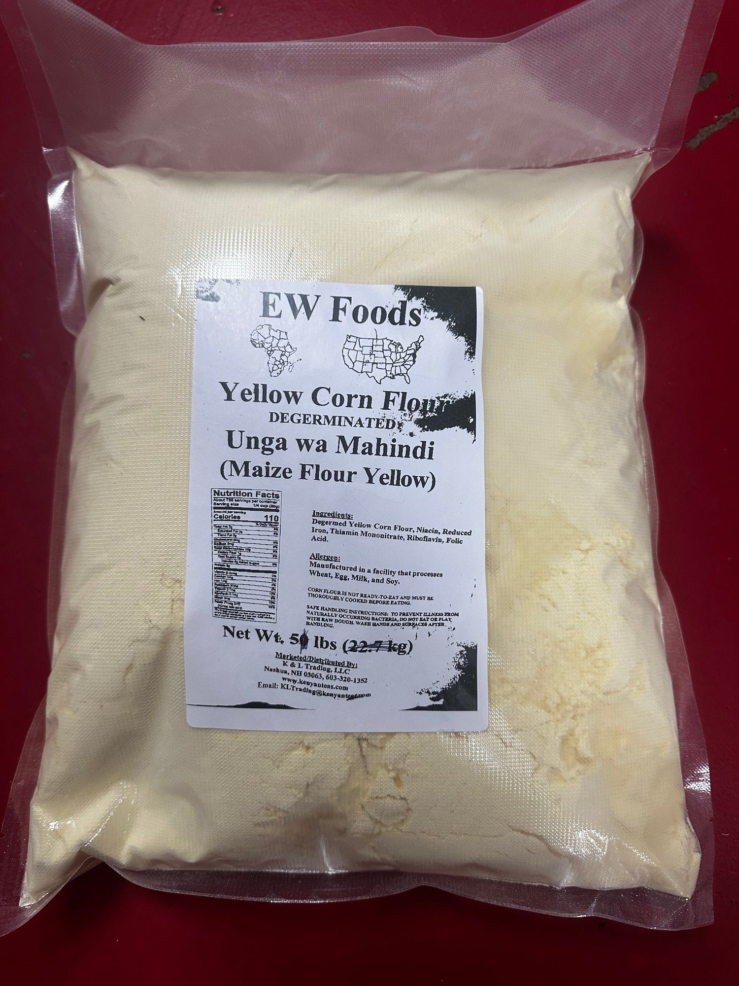 EW Foods Yellow Corn Flour – Degerminated Maize Flour | Unga Wa Mahindi | 5lb Bag