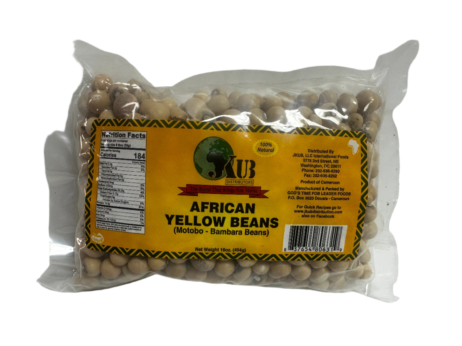 African Yellow Beans (Motobo - Bambara Beans) | 100% Natural - 16oz (454g)