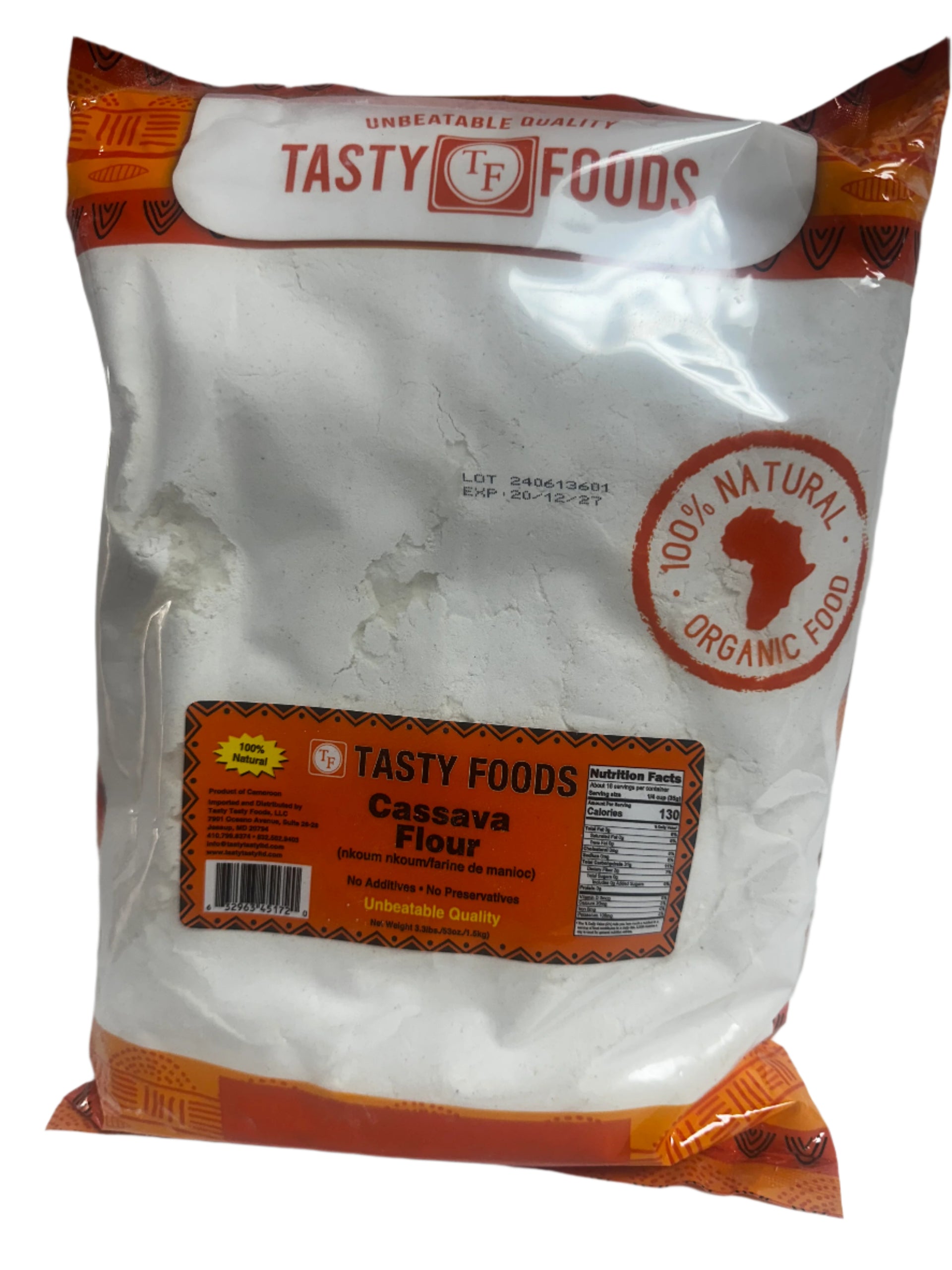 Tasty Foods Cassava Flour – 100% Natural, Gluten-Free, & Organic Flour