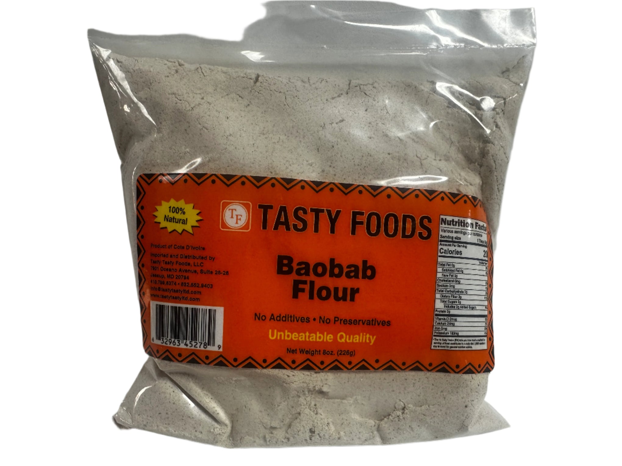 Tasty Foods Baobab Flour – 100% Natural, Nutrient-Dense Superfood