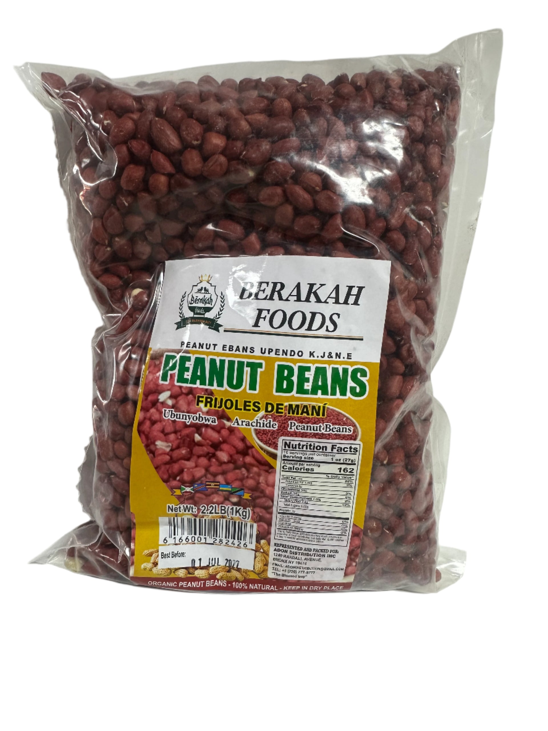 Berakah Foods Organic Peanut Beans – 2.2LB (1KG) – Premium Quality & 100% Natural