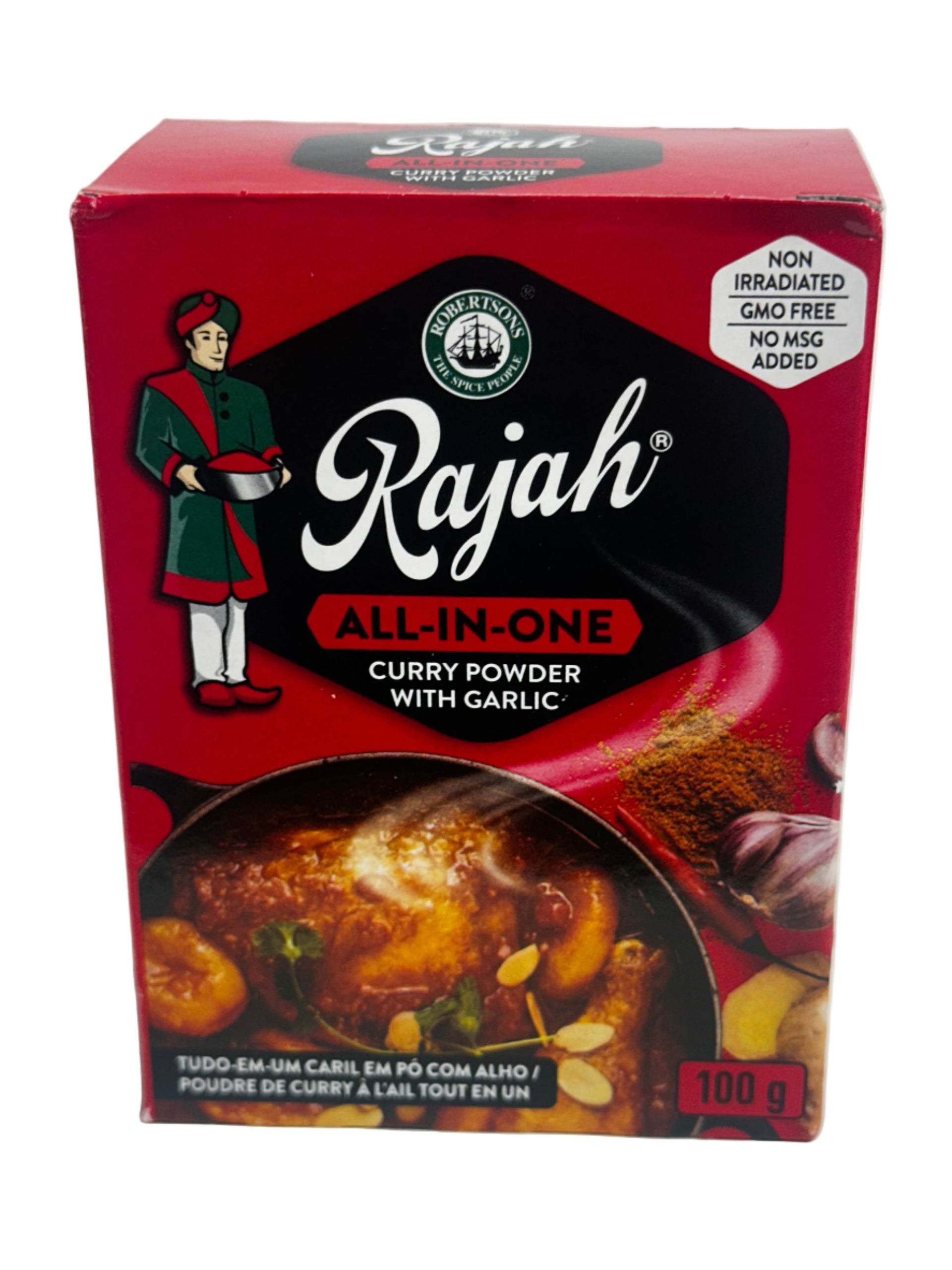 Rajah All-In-One Curry Powder with Garlic – Rich & Aromatic Spice Mix (100g)