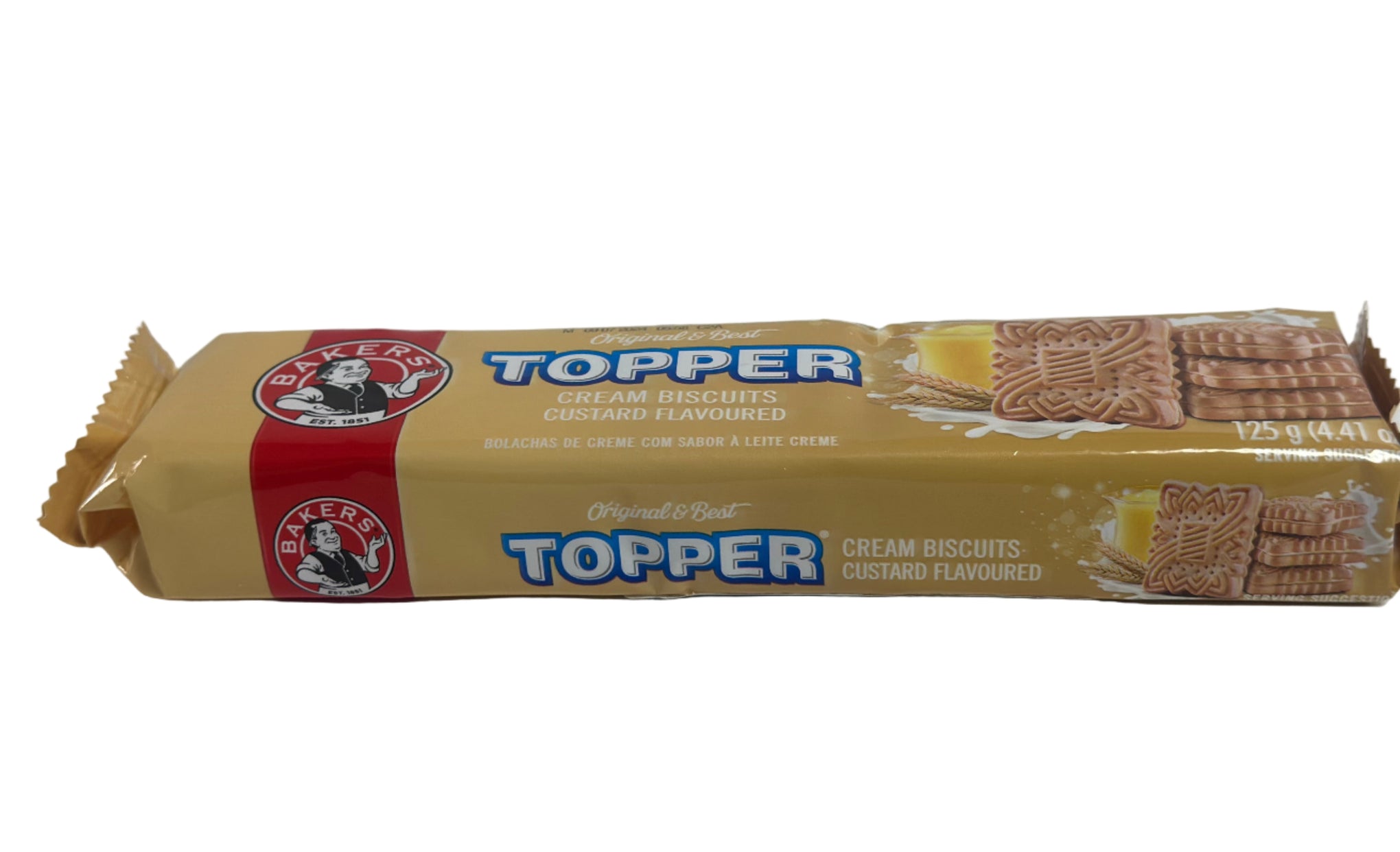 Bakers Topper Cream Biscuits – Custard Flavoured – Pack of 5 (125g Each)