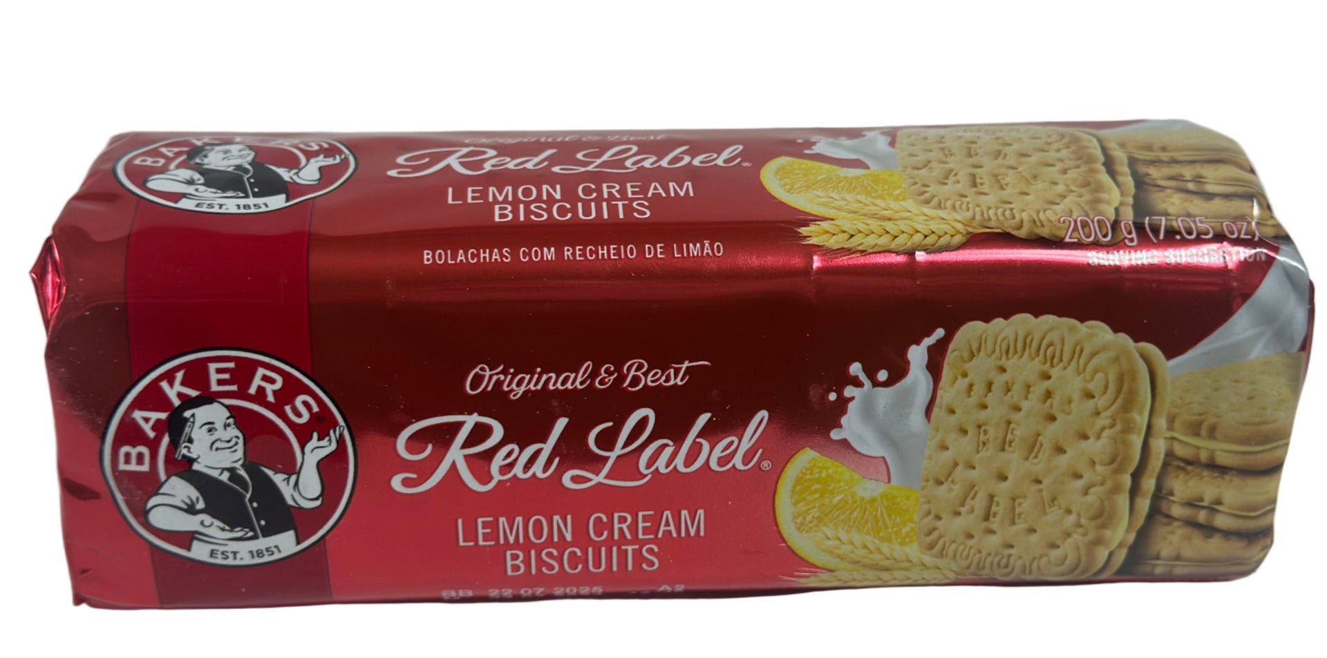 Bakers Red Label Lemon Cream Biscuits — Pack of 5 (200g Each)
