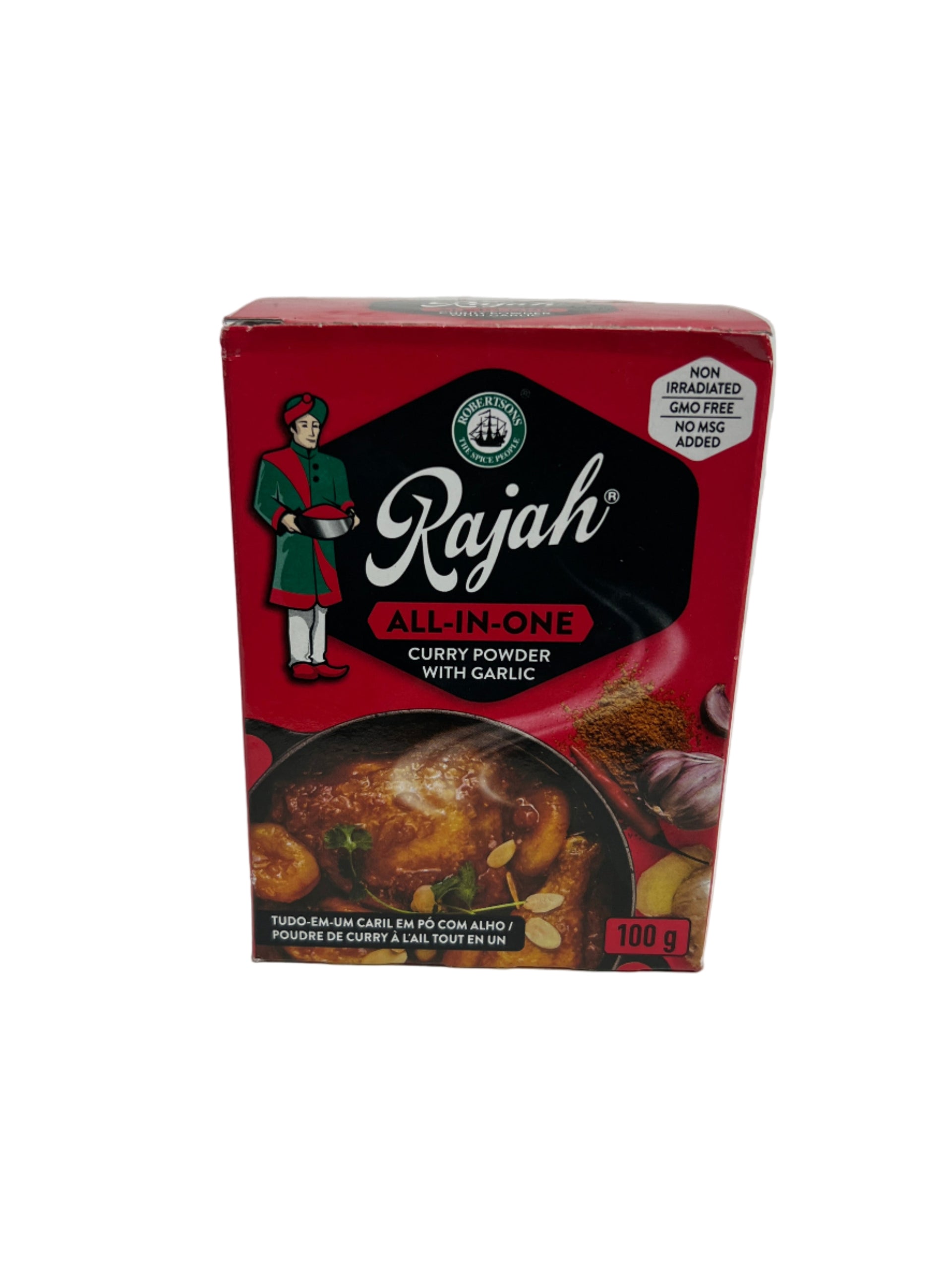 Rajah All-In-One Curry Powder with Garlic — Set of 4 (100g Each)
