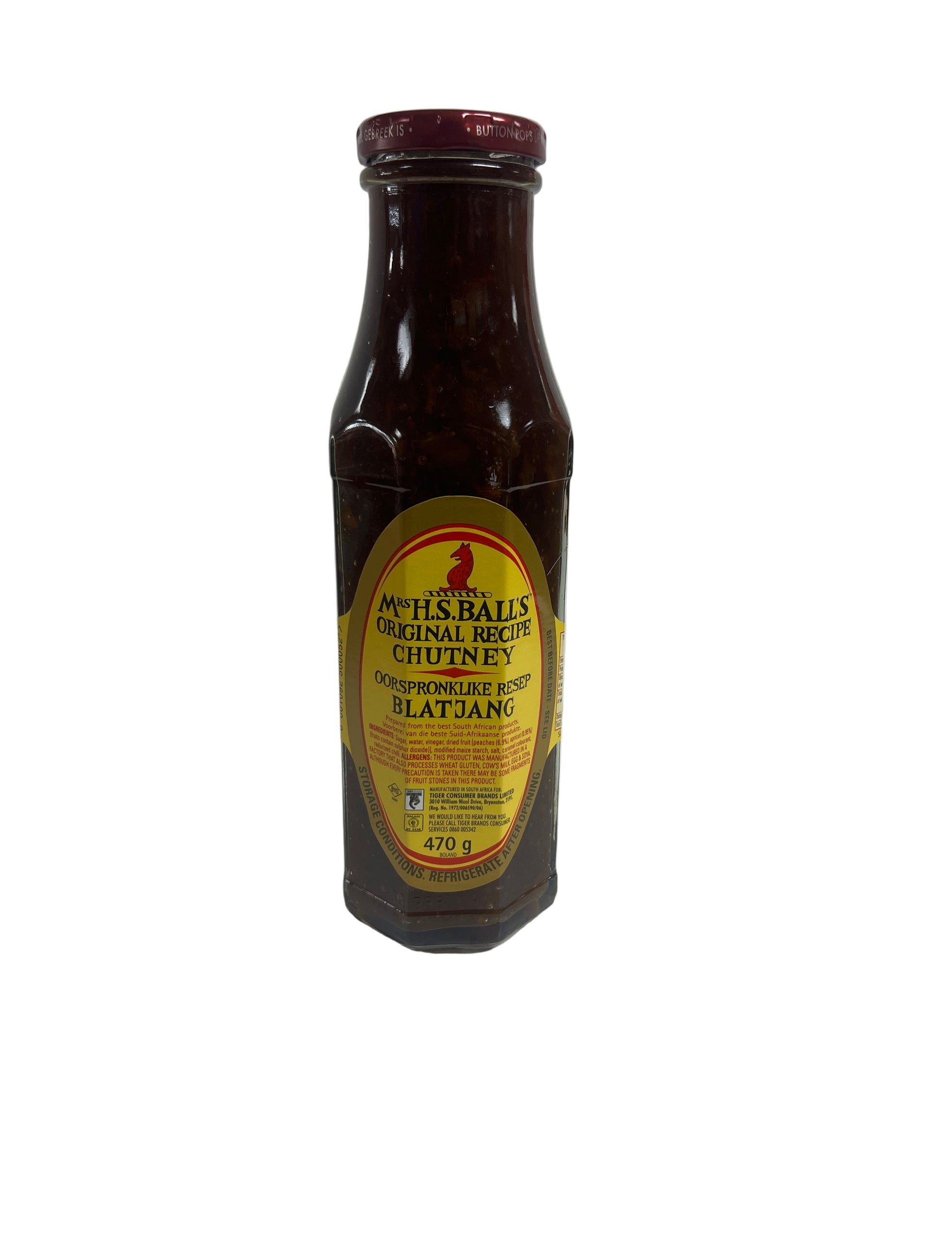 Mrs. H.S. Ball’s Original Recipe Chutney – 4 Pack (4 x 470g) | Oorspronklike Resep Blatjang