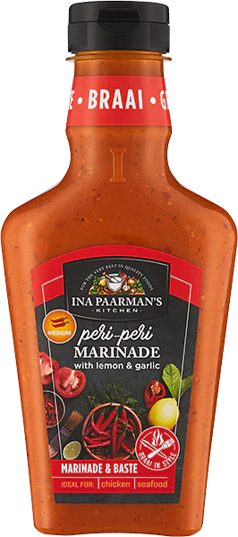 Ina Paarman Peri Peri Marinade Lemon Garlic Blend | South African Braai Sauce Medium Heat Marinade And Basting Sauce For Chicken Seafood Meat