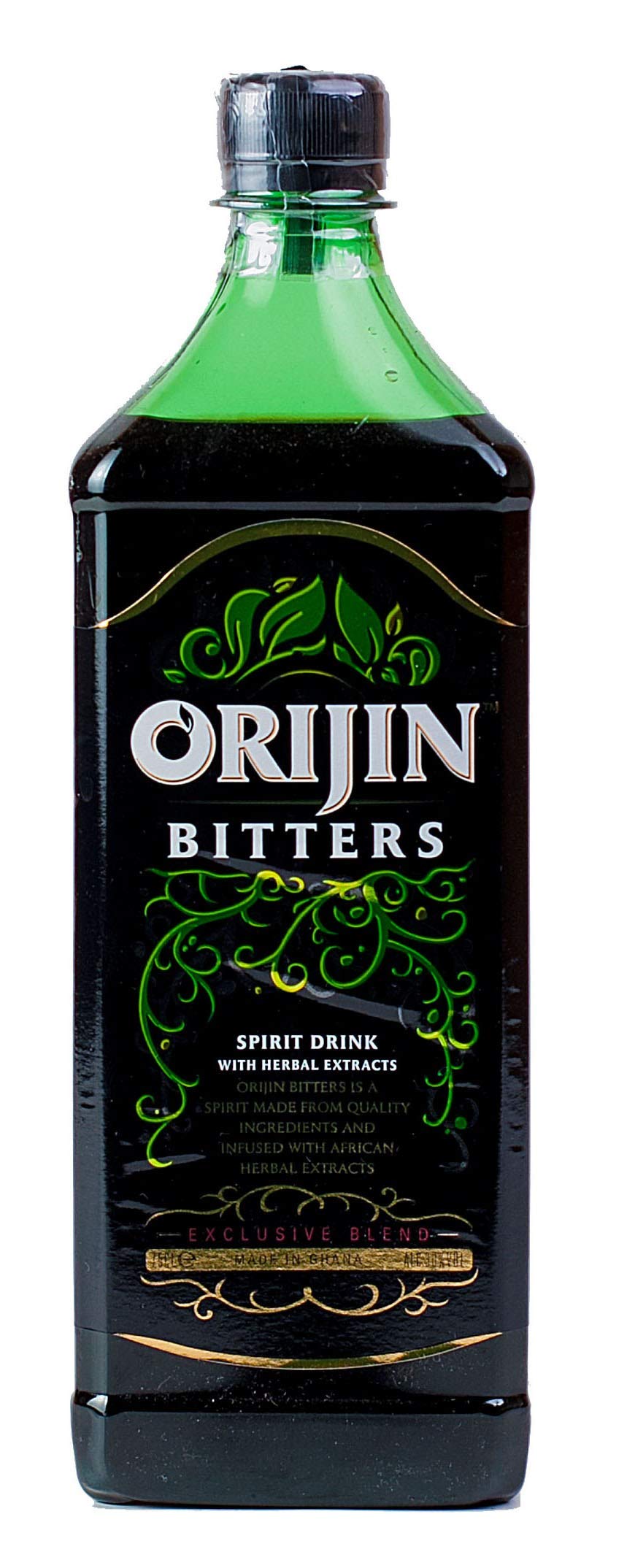Orijin Bitters 75cl – Ghanaian Herbal Spirit Drink – Infused with African Herbal Extracts – Traditional Digestive and Vitality Tonic – 750ml Bottle – Made in Ghana – Authentic African Bitters
