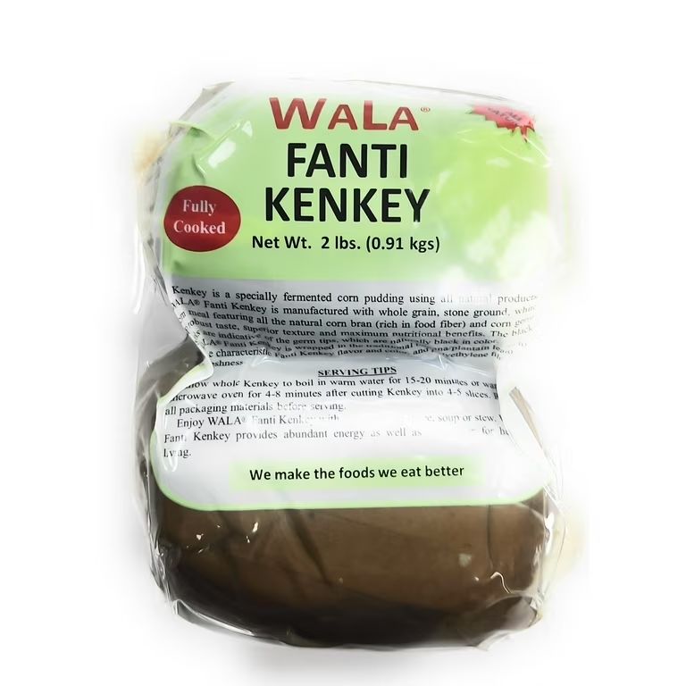 WALA Fanti Kenkey – Traditional Ghanaian Fermented Corn Dough – Fully Cooked, Ready to Eat – 2 lbs (0.91 kg) – Authentic African Food – Natural Ingredients – Non-GMO Whole Grain Corn – Rich in Fiber and Flavor