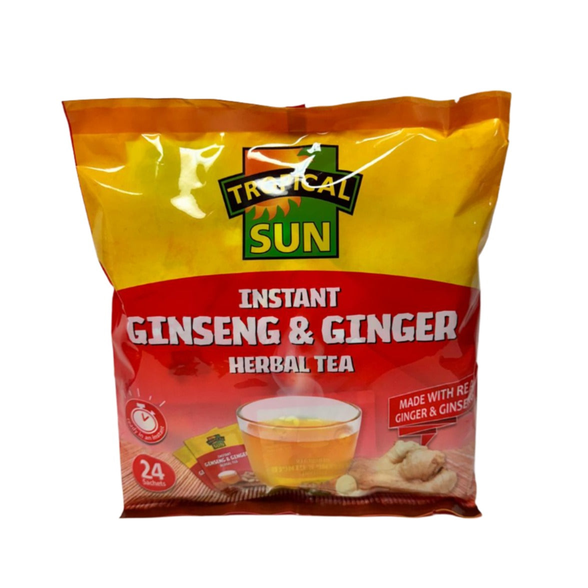 Tropical Sun Instant Ginseng & Ginger Herbal Tea - Refreshing and Invigorating 🍵