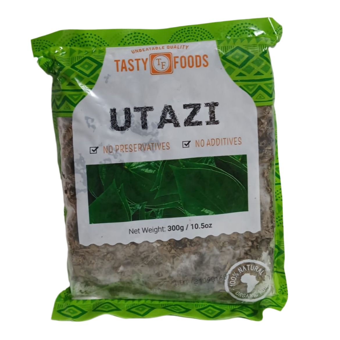 Tasty Foods Utazi Leaves – Authentic African Bitter Herb | 300g (10.5oz) | No Preservatives, No Additives