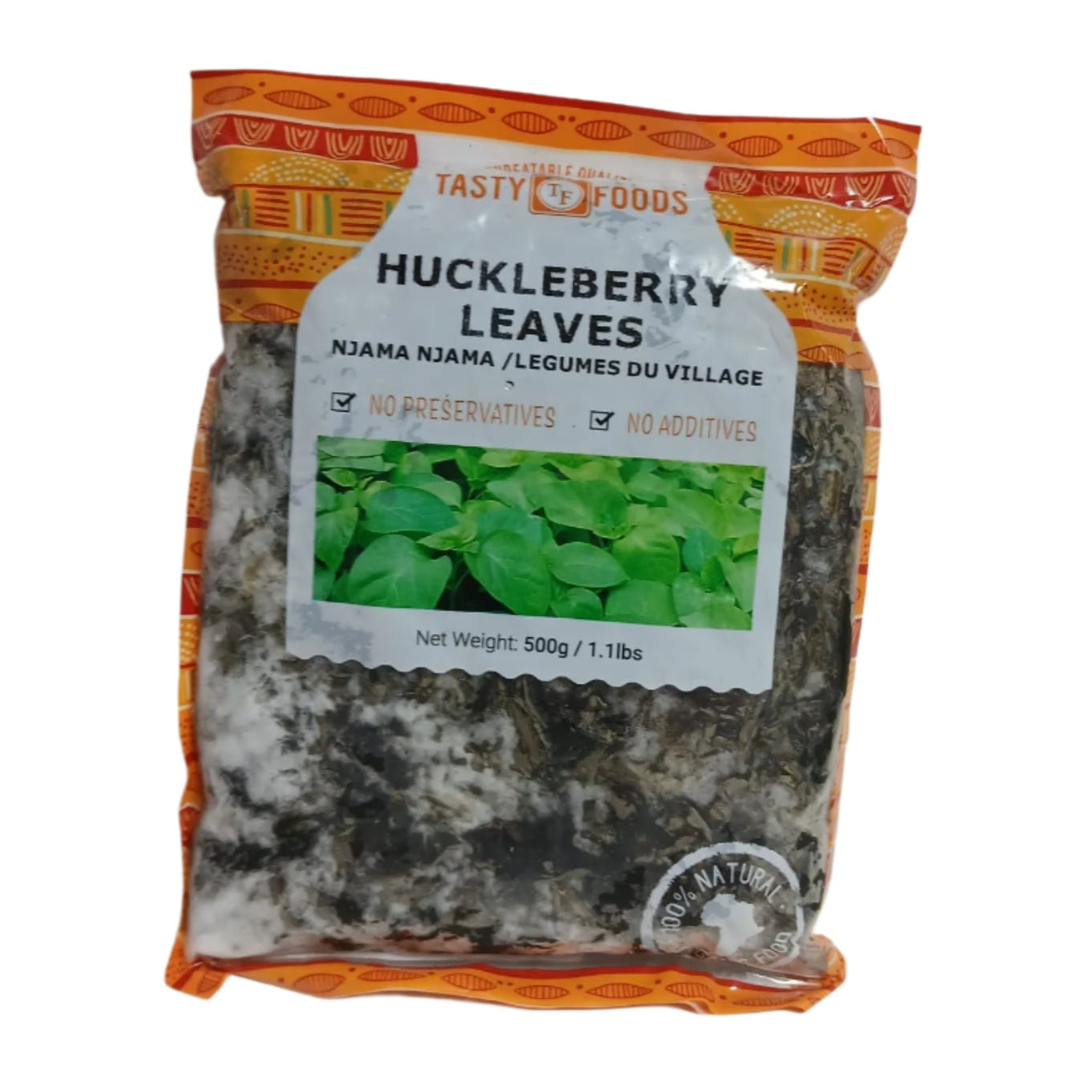 🌿 Tasty Foods Huckleberry Leaves – Njama Njama | Traditional African Green Vegetable | 500g (1.1lbs) | No Preservatives, No Additives 🌿