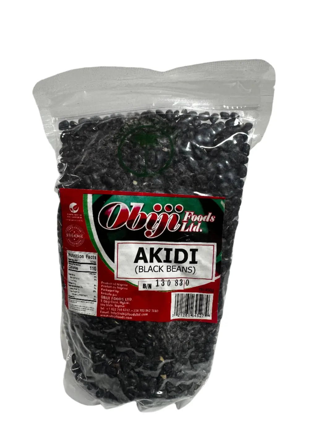Obiji Foods Akidi (Black Beans) 1lb – Premium Nigerian Organic Black Beans | African Food Pantry Staple | Non-GMO | High Protein, Fiber-Rich Legumes for Soups, Porridge, Vegan Cooking