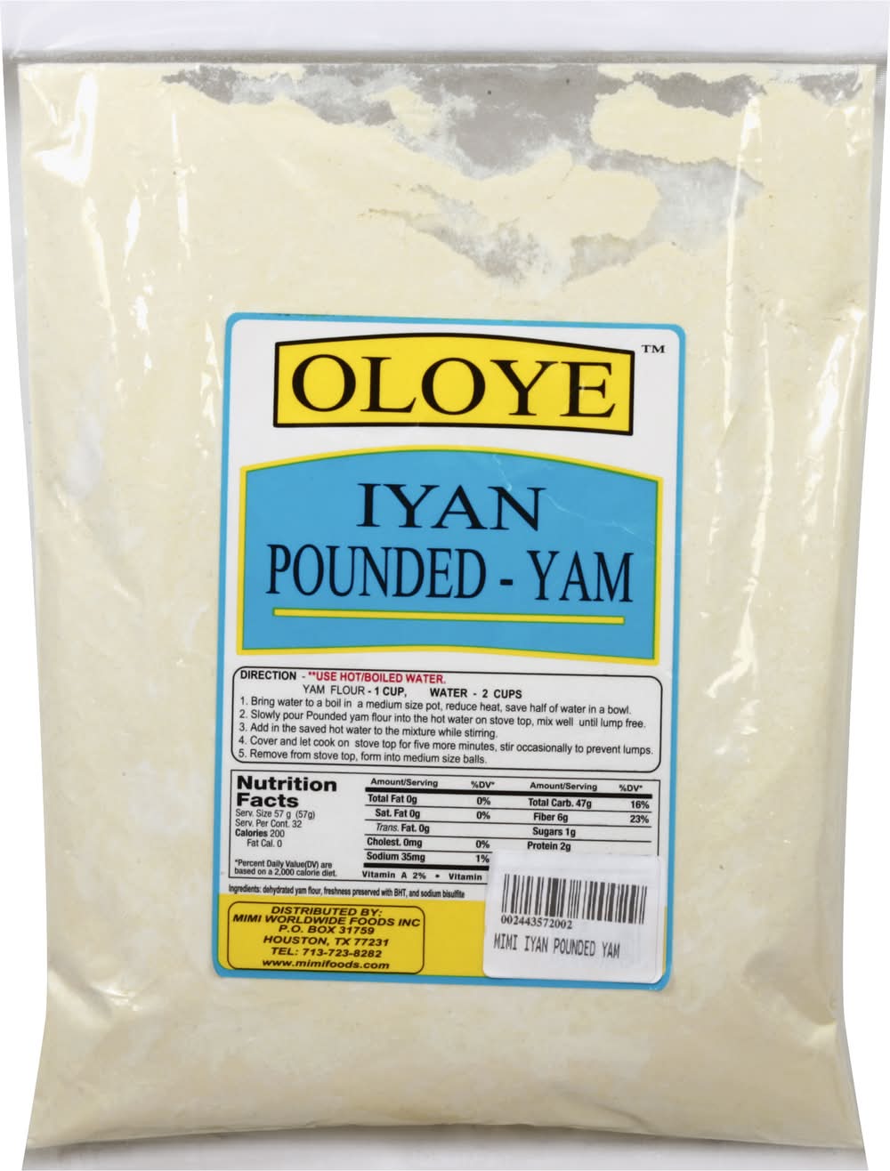Oloye Iyan Pounded Yam Flour – Authentic Nigerian Pounded Yam Powder for Smooth Swallow, Gluten Free Yam Flour, Premium African Food Staple for Fufu, Iyan, Poundo Yam, Traditional African Meals, Easy to Prepare, Long Grain Yam Flour
