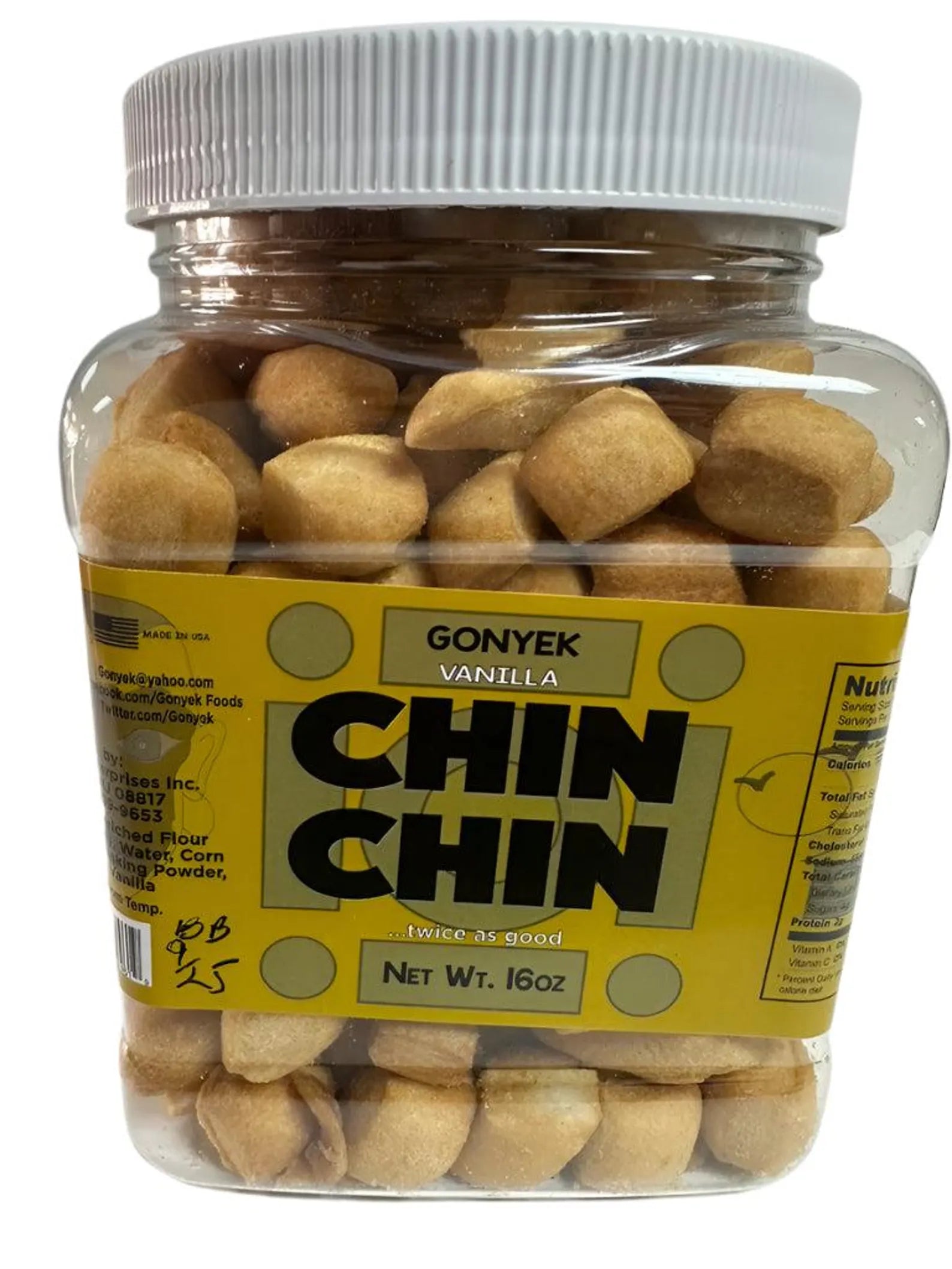 Gonyek Vanilla Chin Chin 1lb | Crunchy African Snack Nigerian Chin Chin Biscuit Traditional Treat