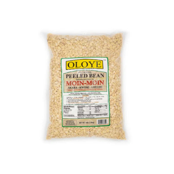Oloye Moin Moin Beans Peeled | Nigerian Peeled Beans for Moi Moi Akara Traditional African Cooking