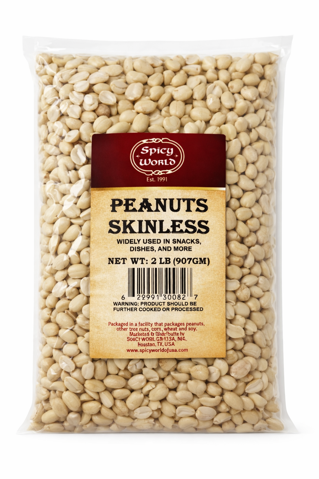 Skinless Peanuts 2 lb (907g) – Raw Blanched Peanuts Without Skin – Premium Shelled Peanuts for Roasting, Peanut Butter, Cooking & Baking – Bulk Natural Peanuts, High Protein, Keto Friendly, Vegan Snack