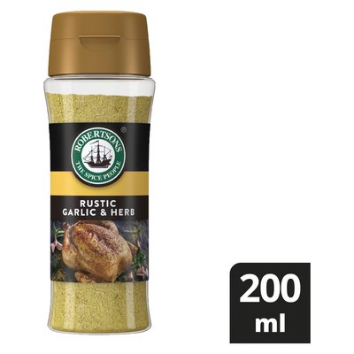 Robertsons Rustic Garlic 200g South African Spice Blend Coarse Herb Seasoning for Roasts Chicken Beef Vegetables Home Cooking Flavor Booster