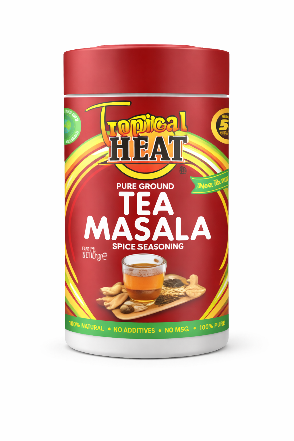Tropical Heat Tea Masala 100g – Pure Ground Chai Masala Powder with Natural Spices – Authentic Indian Tea Blend for Flavorful Masala Chai – No Additives, No MSG, 100% Natural Seasoning
